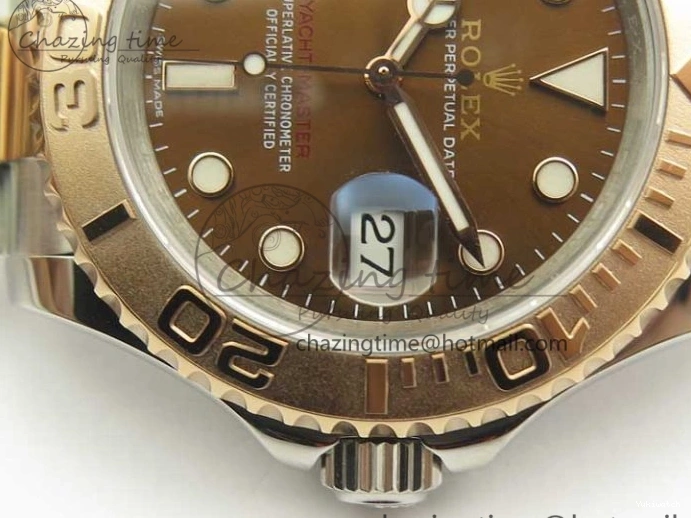 SS A2836 Dial Brown VRF Bracelet Best on SS RG 1:1 Yacht-Master 116621 Edition 0126